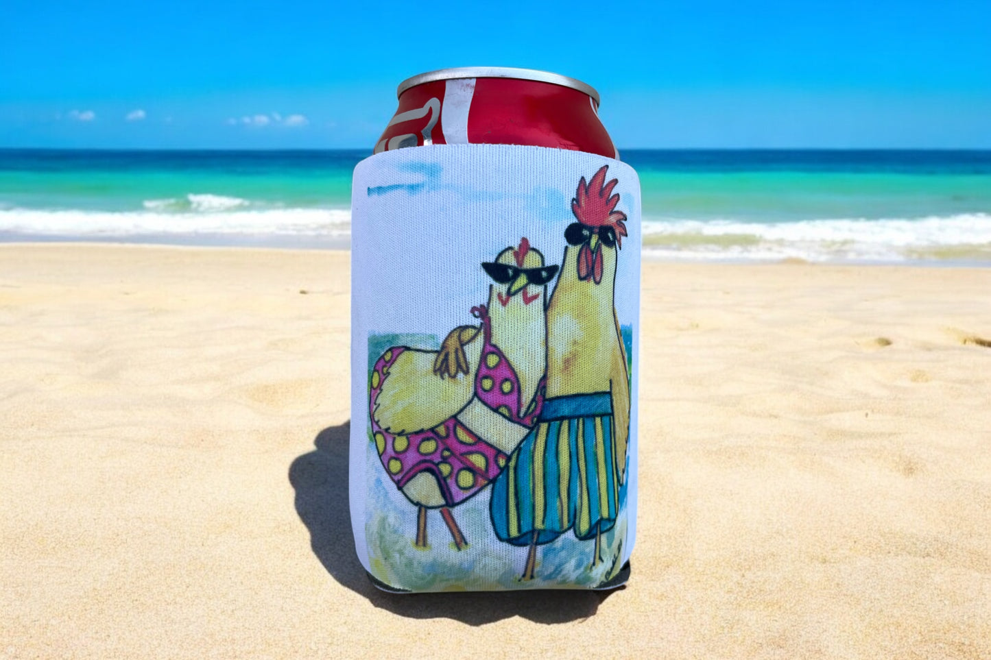 Birds on the Beach Can Coozie