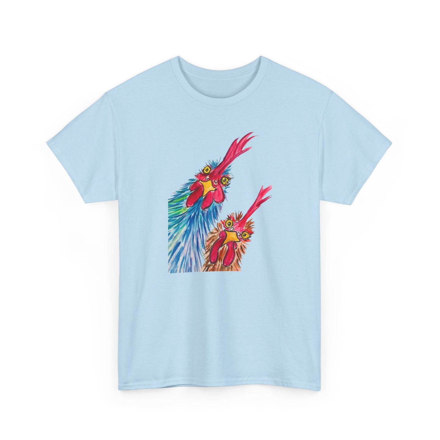 Colorful Chickens Tee — Vibrant Tropical Chicken Graphic T-Shirt