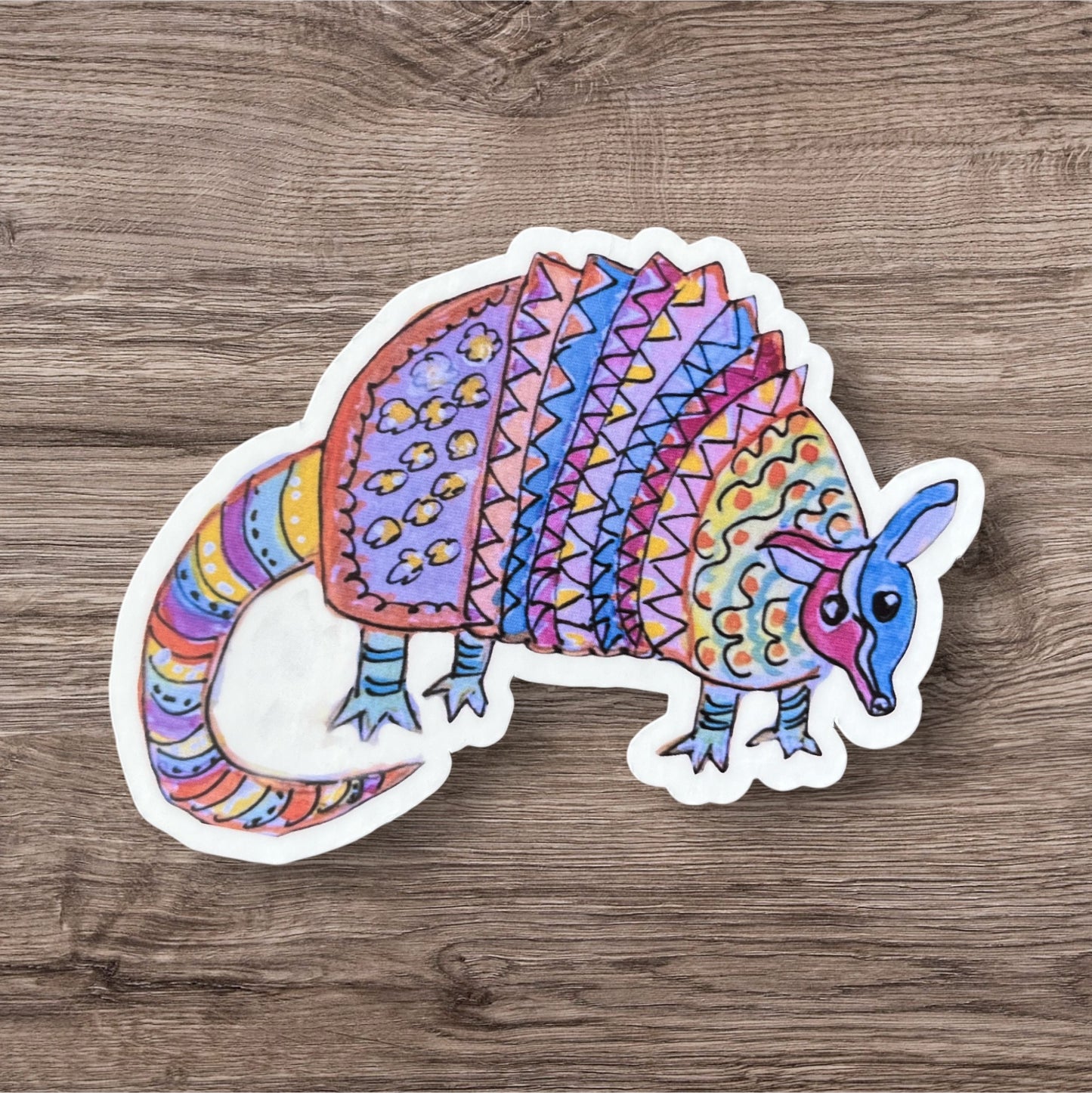 Colorful Armadillo sticker FREE SHIPPING