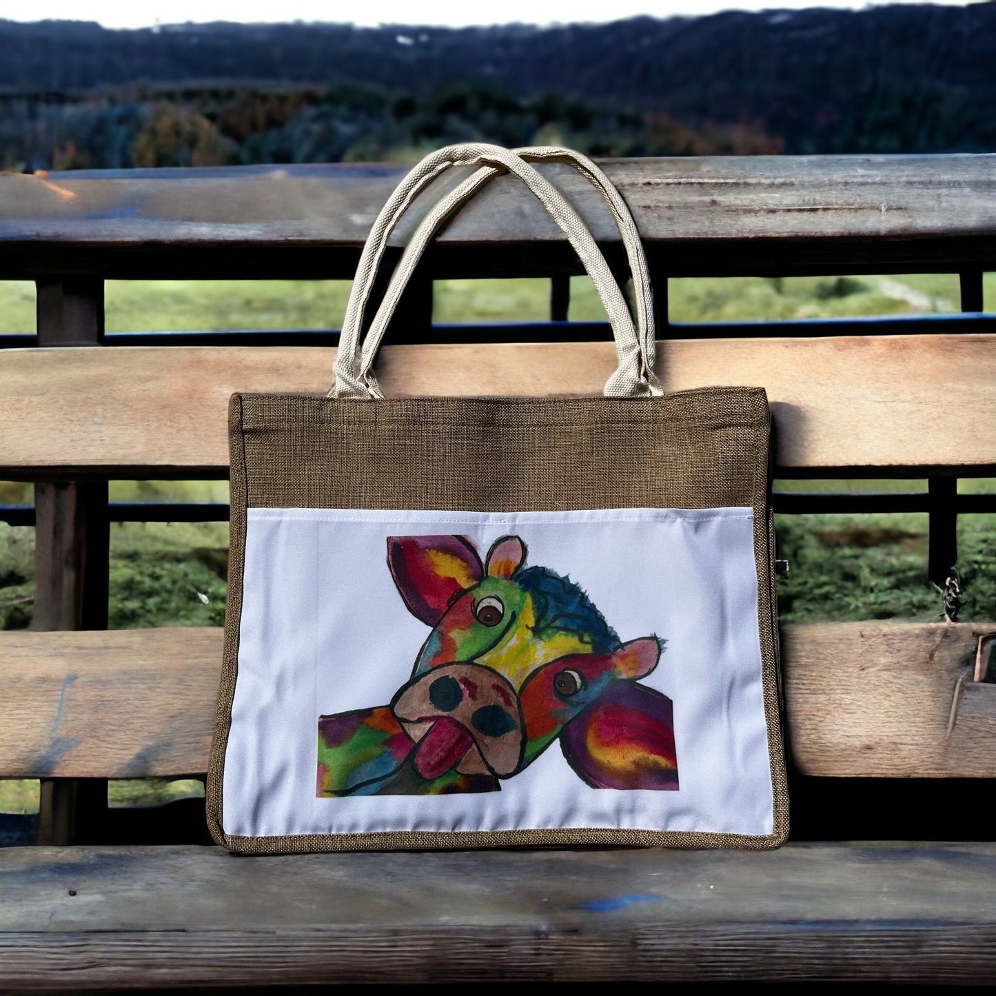 Sassy cow Tote Bag watercolor art