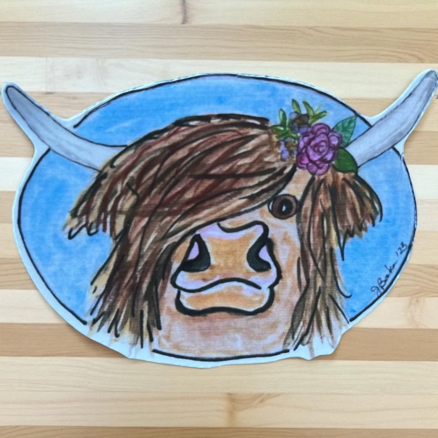 Highland Coo sticker FREE SHIPPING