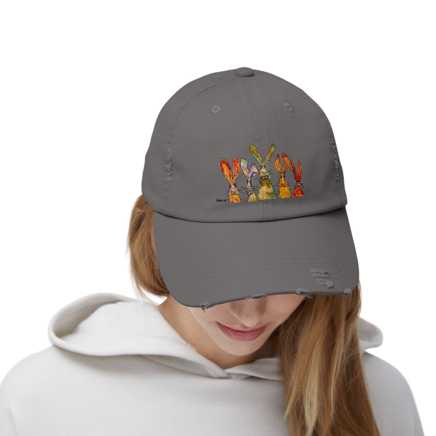 Bunny Row Distressed Baseball Cap