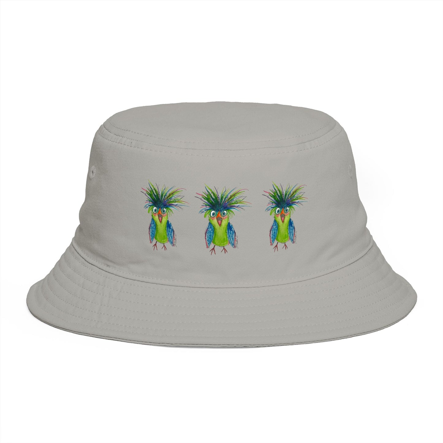 Tropical Parrot Bucket Hat — Cute Watercolor Trio Design