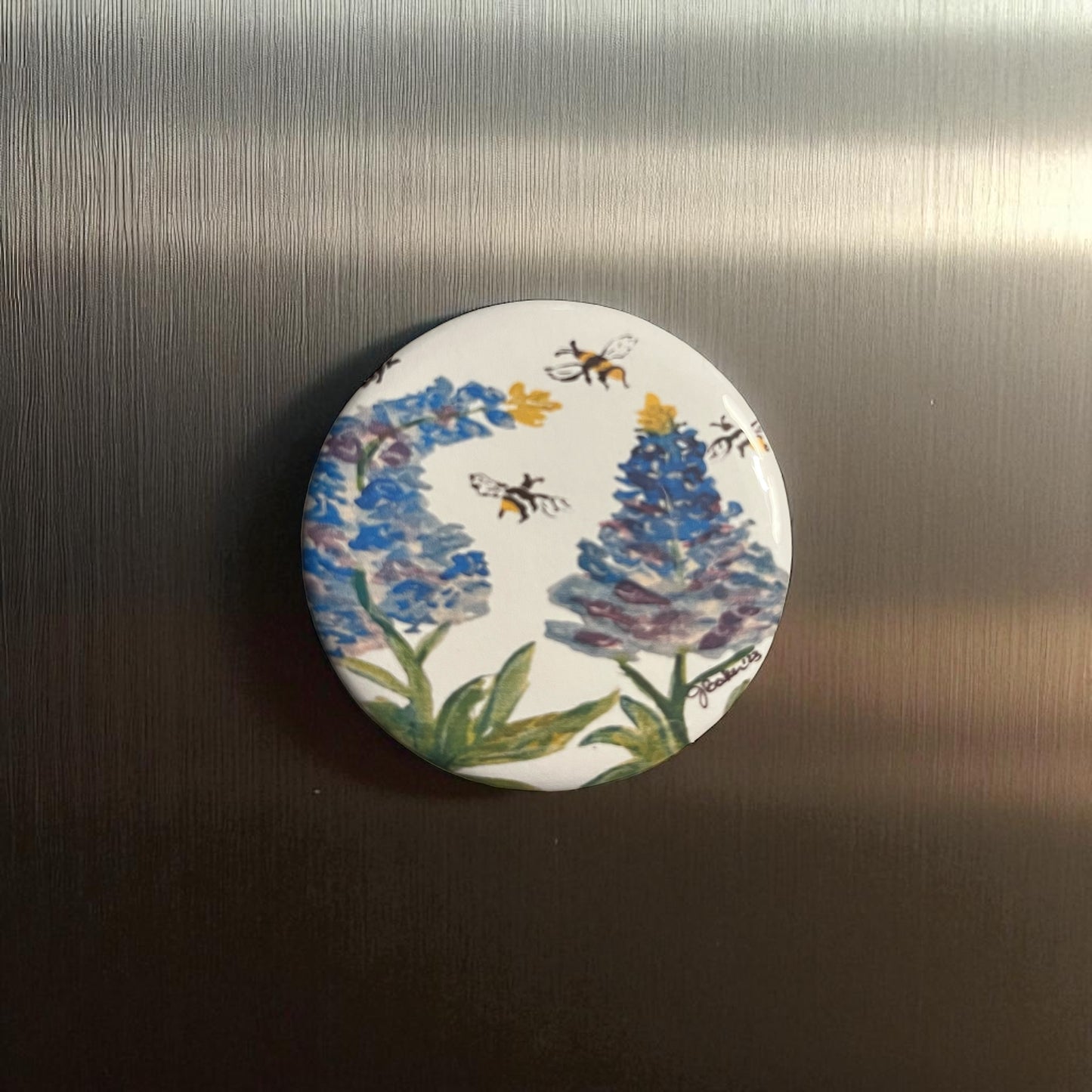 Flowers and Bees Refrigerator Magnet