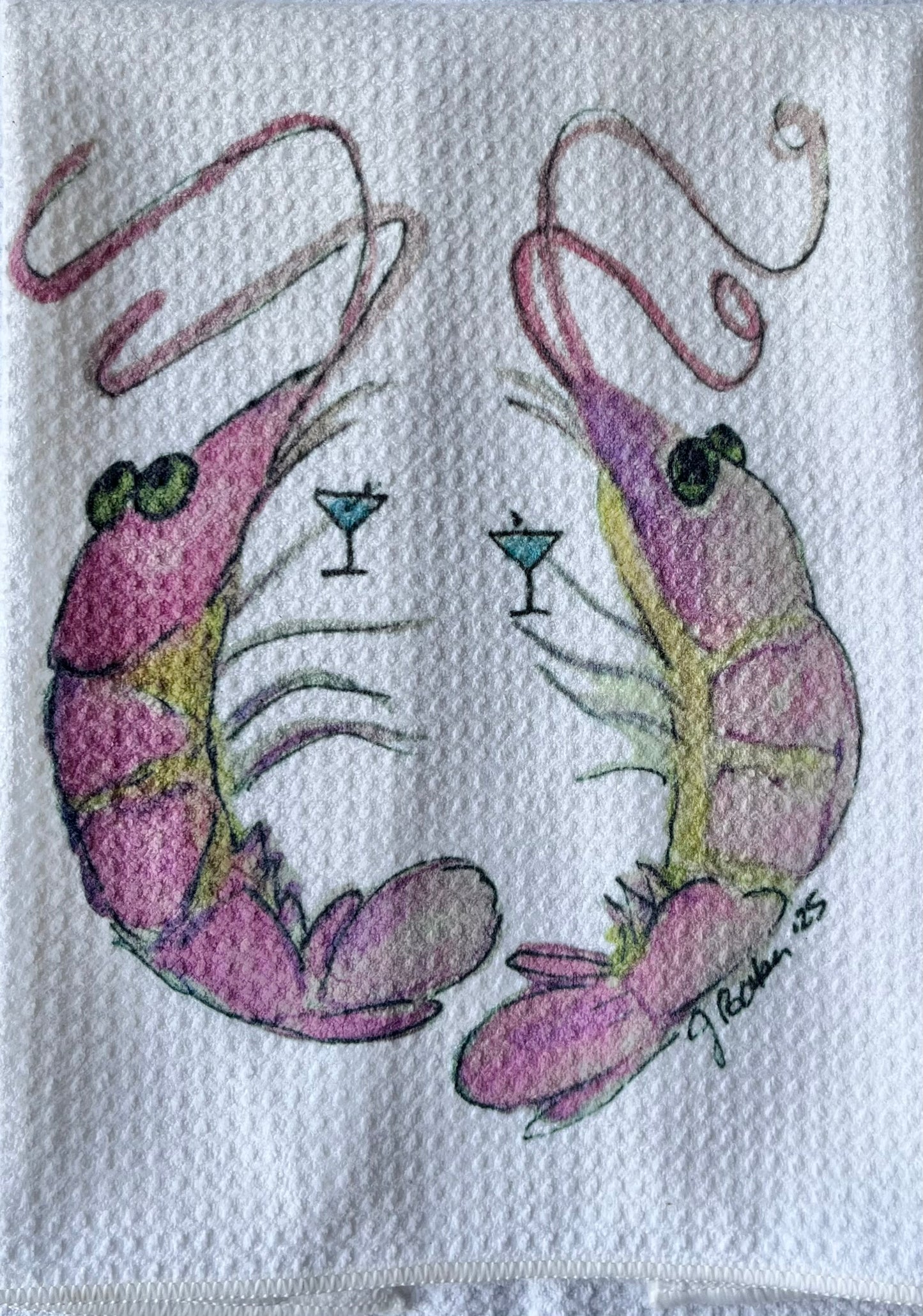 Cocktail Shrimp Decorative Towel
