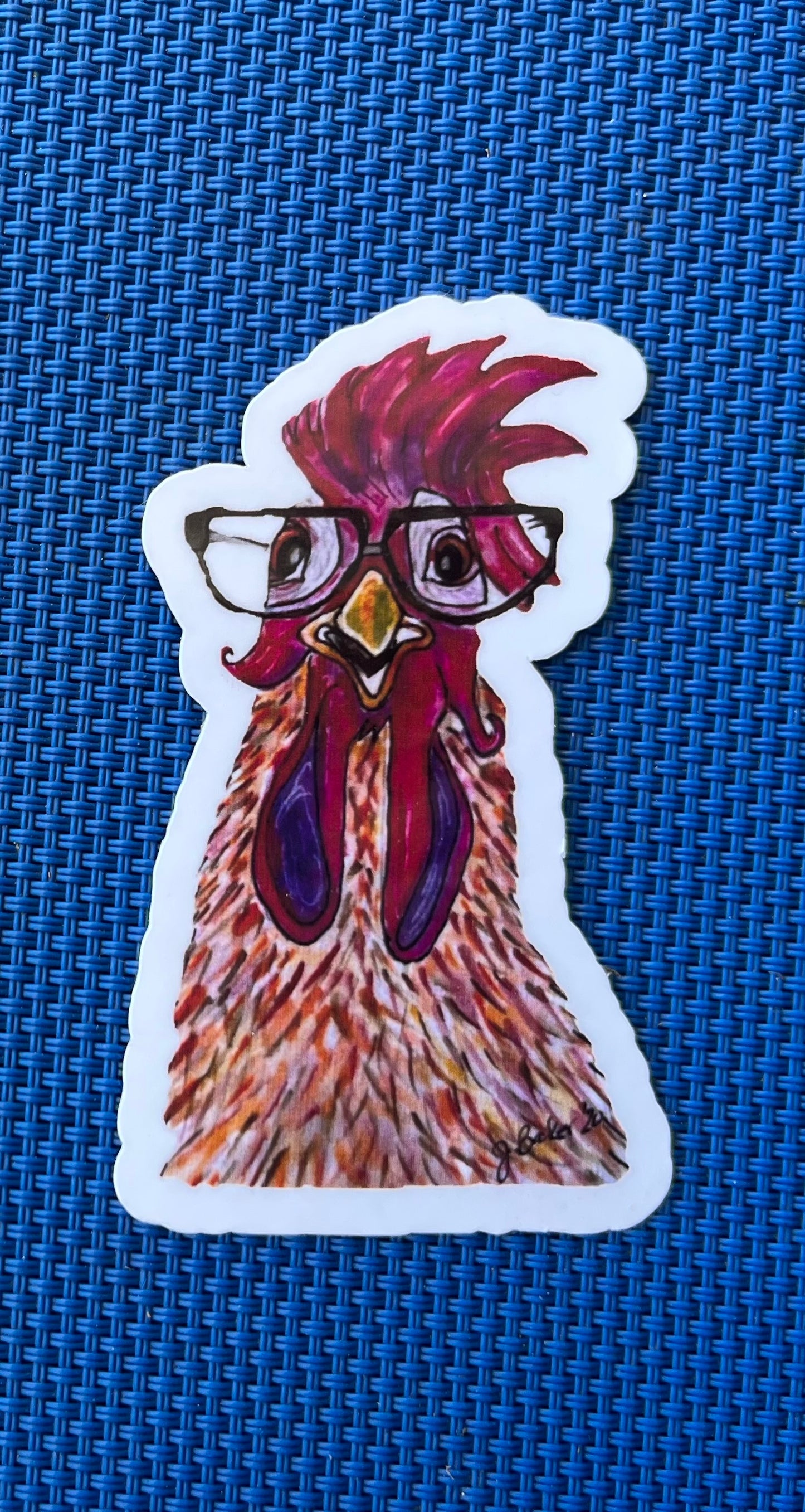 Chicken with Glasses sticker FREE SHIPPING