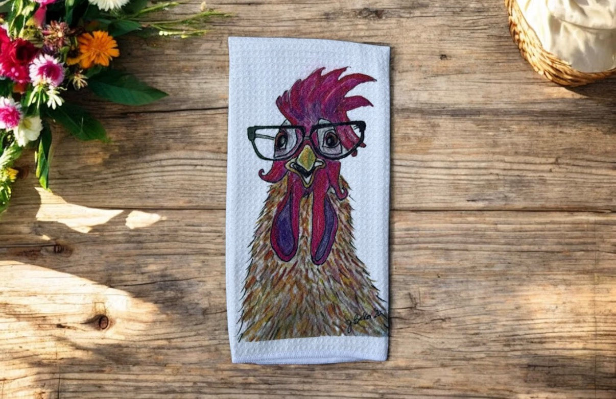 Rooster kitchen dish towel