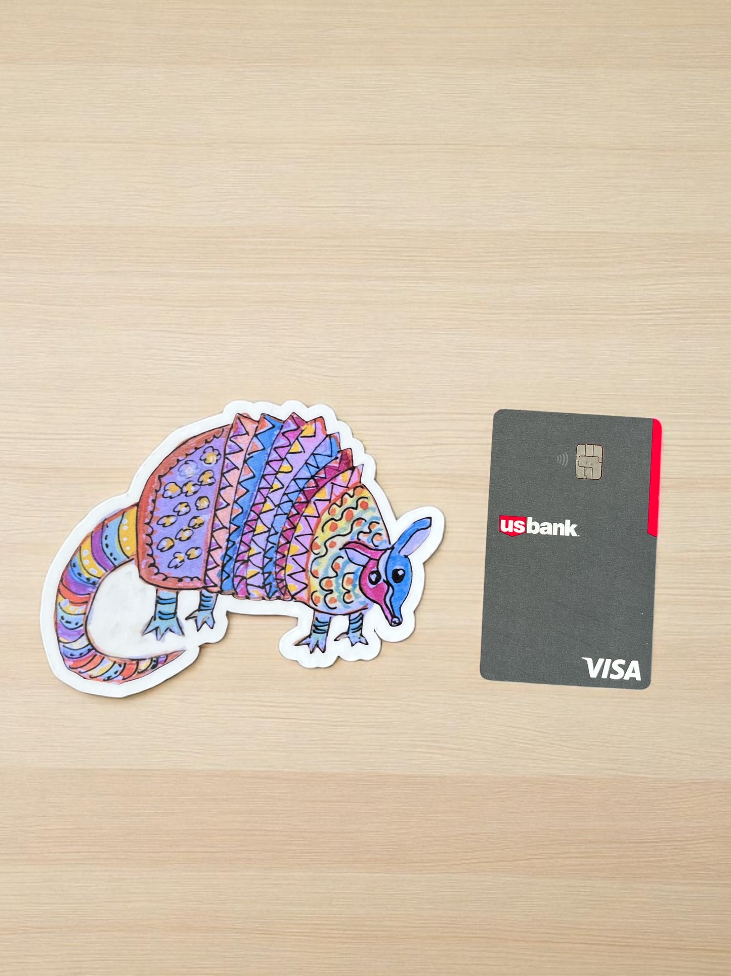 Colorful Armadillo sticker FREE SHIPPING
