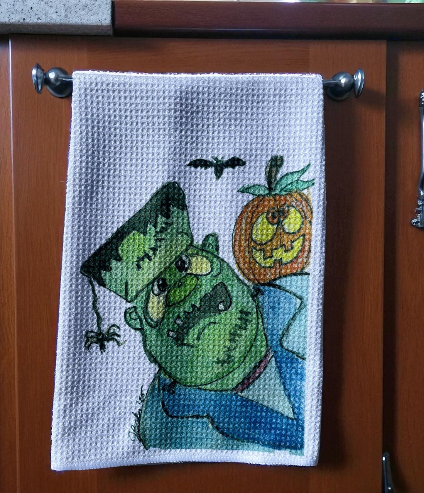 Monster Halloween decorative dish towel