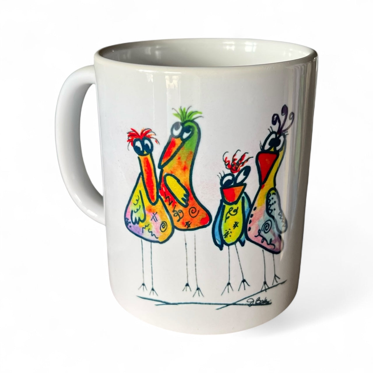 Colorful little birds coffee mug