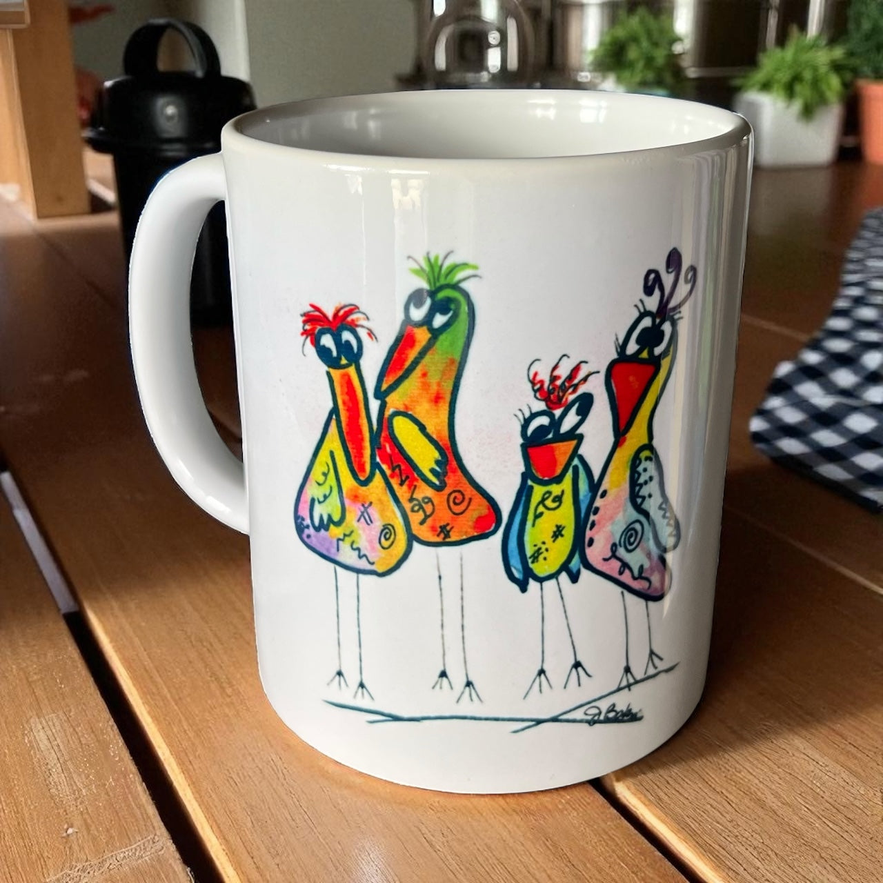 Colorful little birds coffee mug
