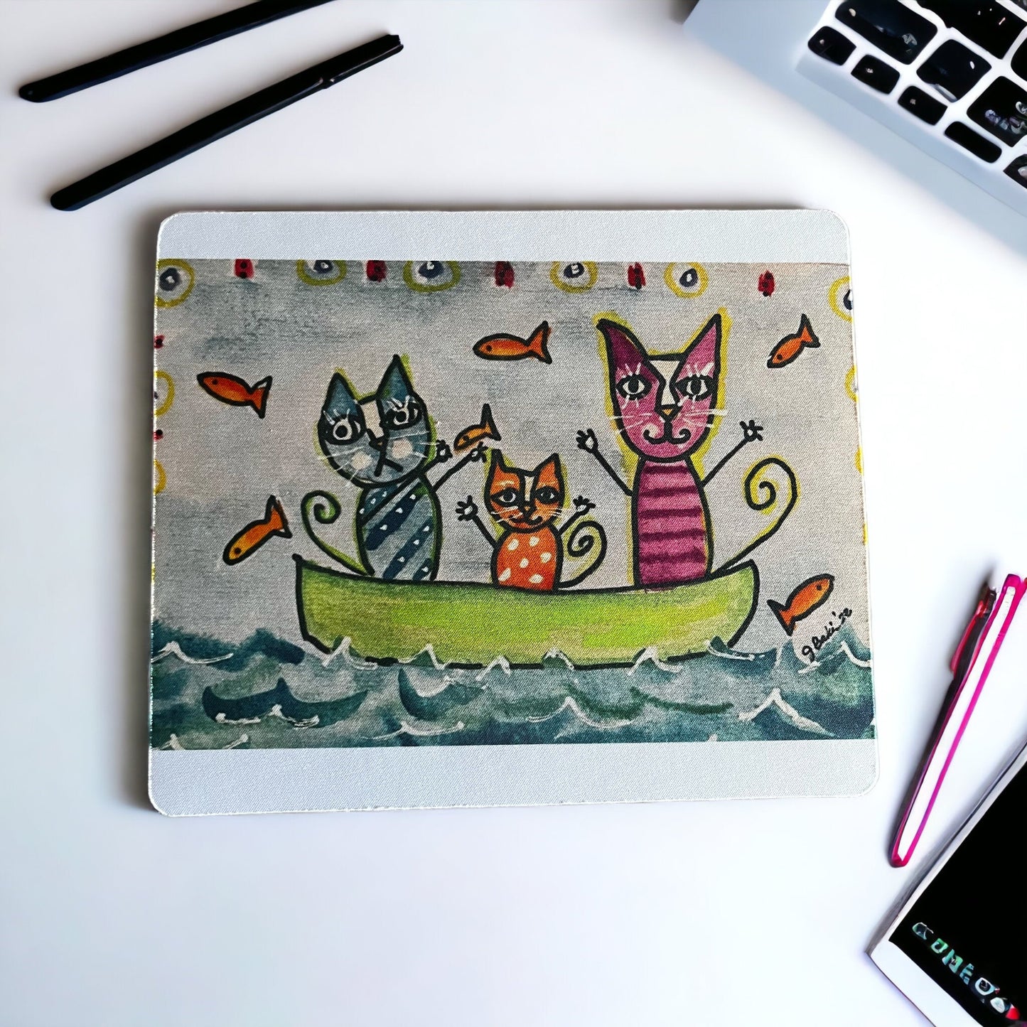 Mousepads Cat Fishing