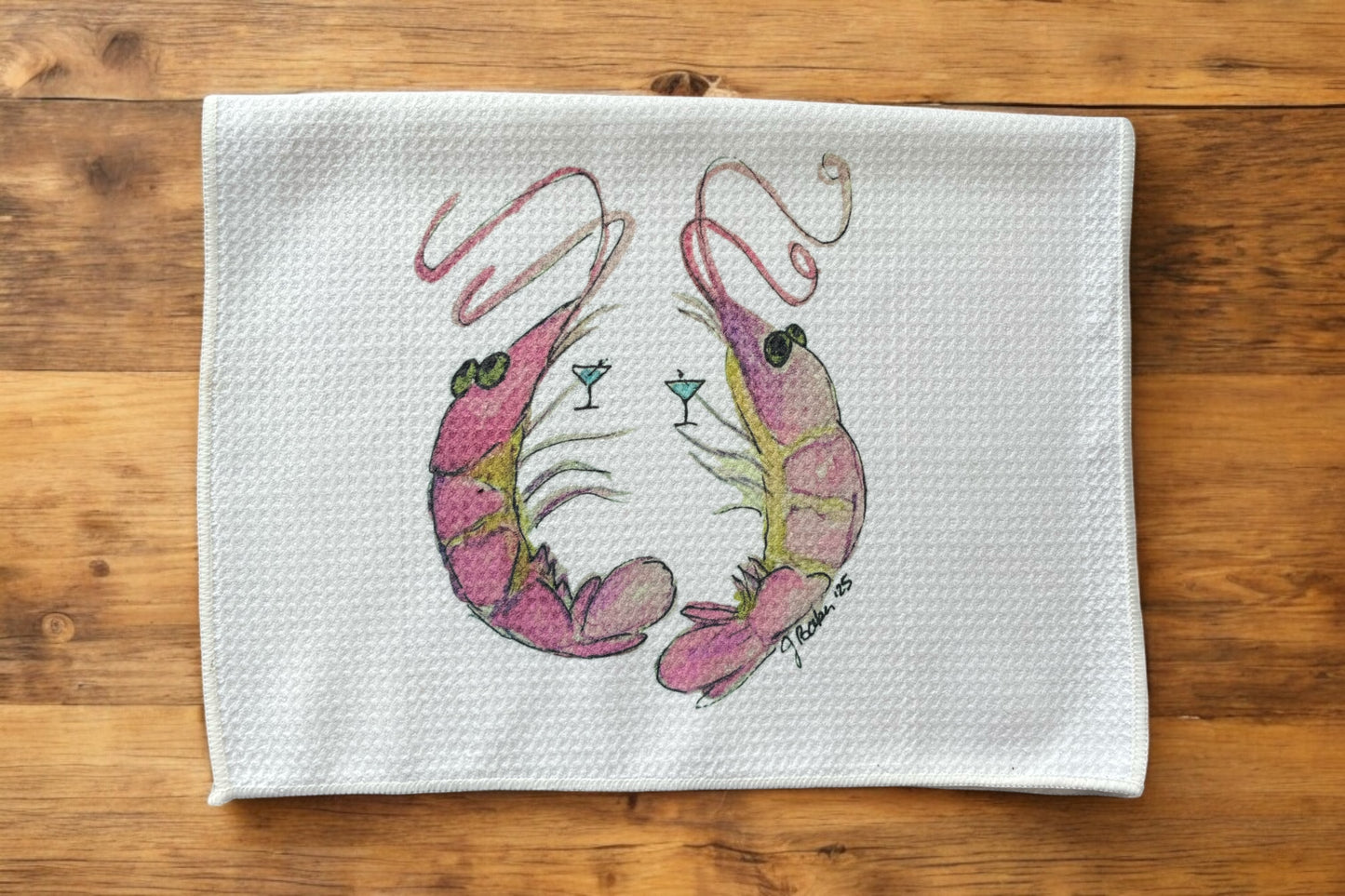 Cocktail Shrimp Decorative Towel