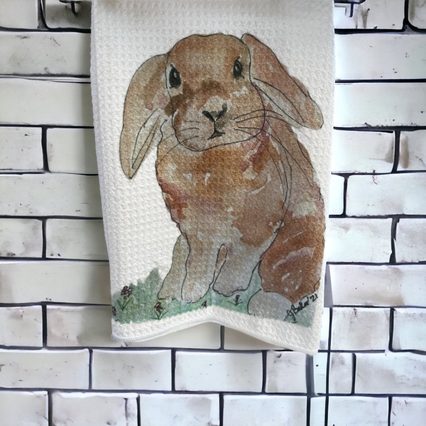 Rabbit kitchen dish towel