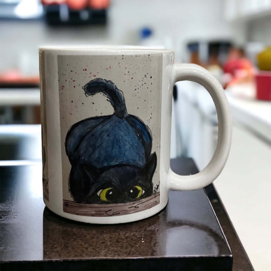 Black cat coffee mug - Julie Baker artwork