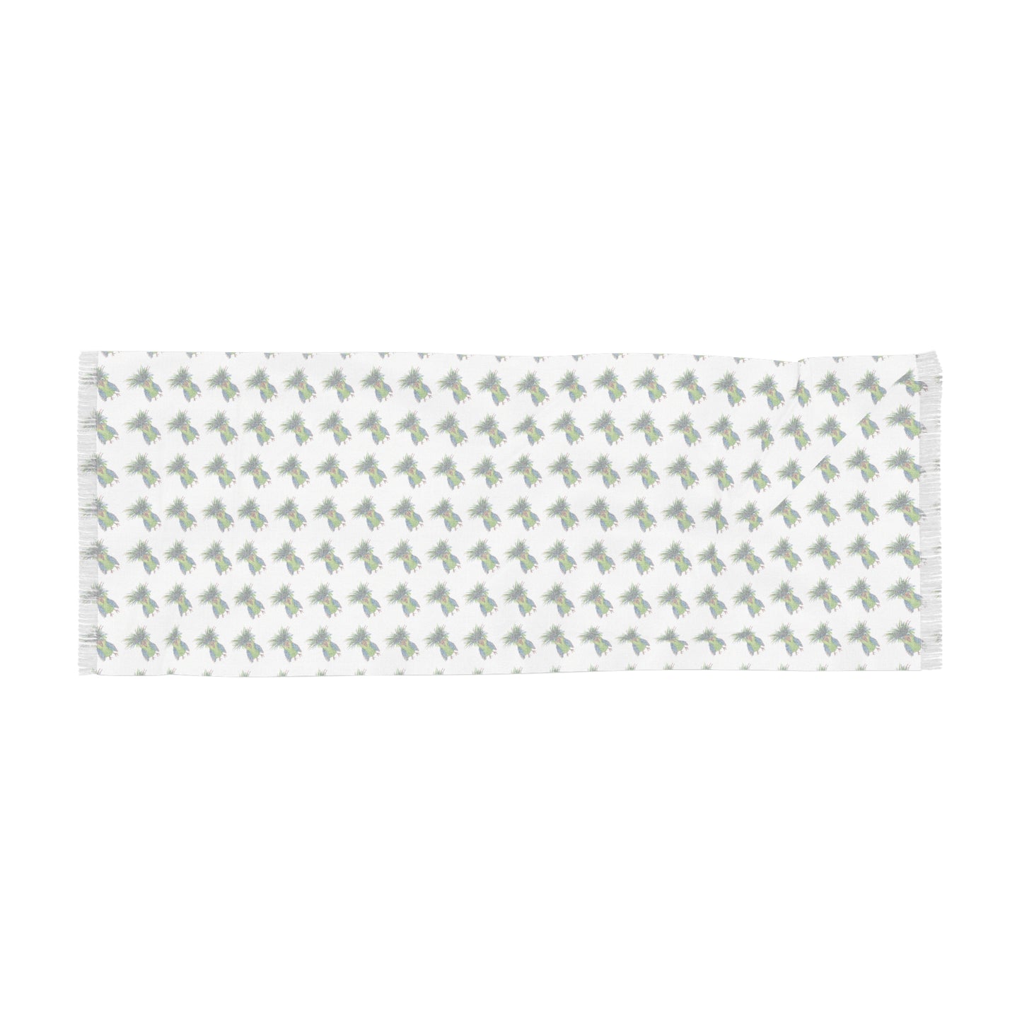 Lightweight scarf with green parrot