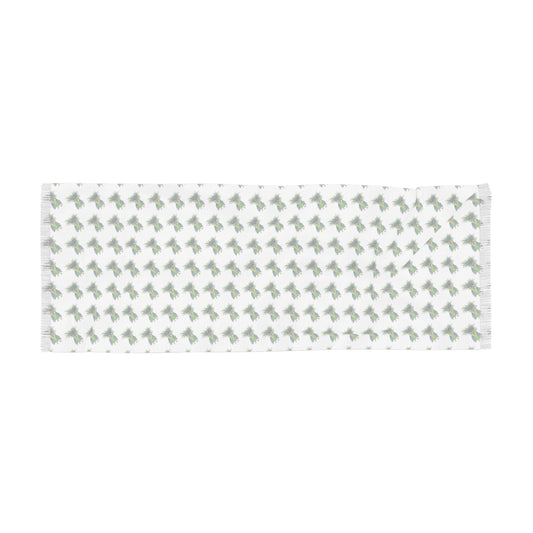 Lightweight scarf with green parrot