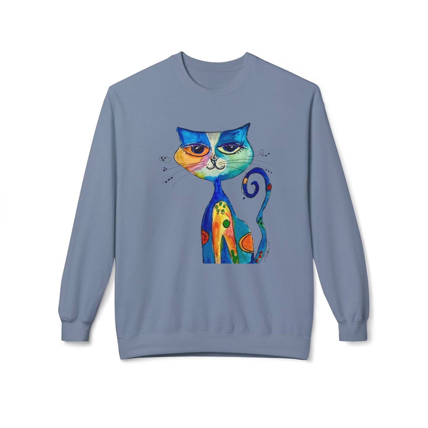 Colorful Whimsical Cat Sweatshirt