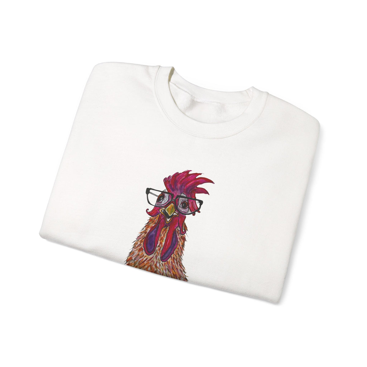 Rooster With Glasses Sweatshirt — "Whatcha looking at?" Funny Graphic Crewneck