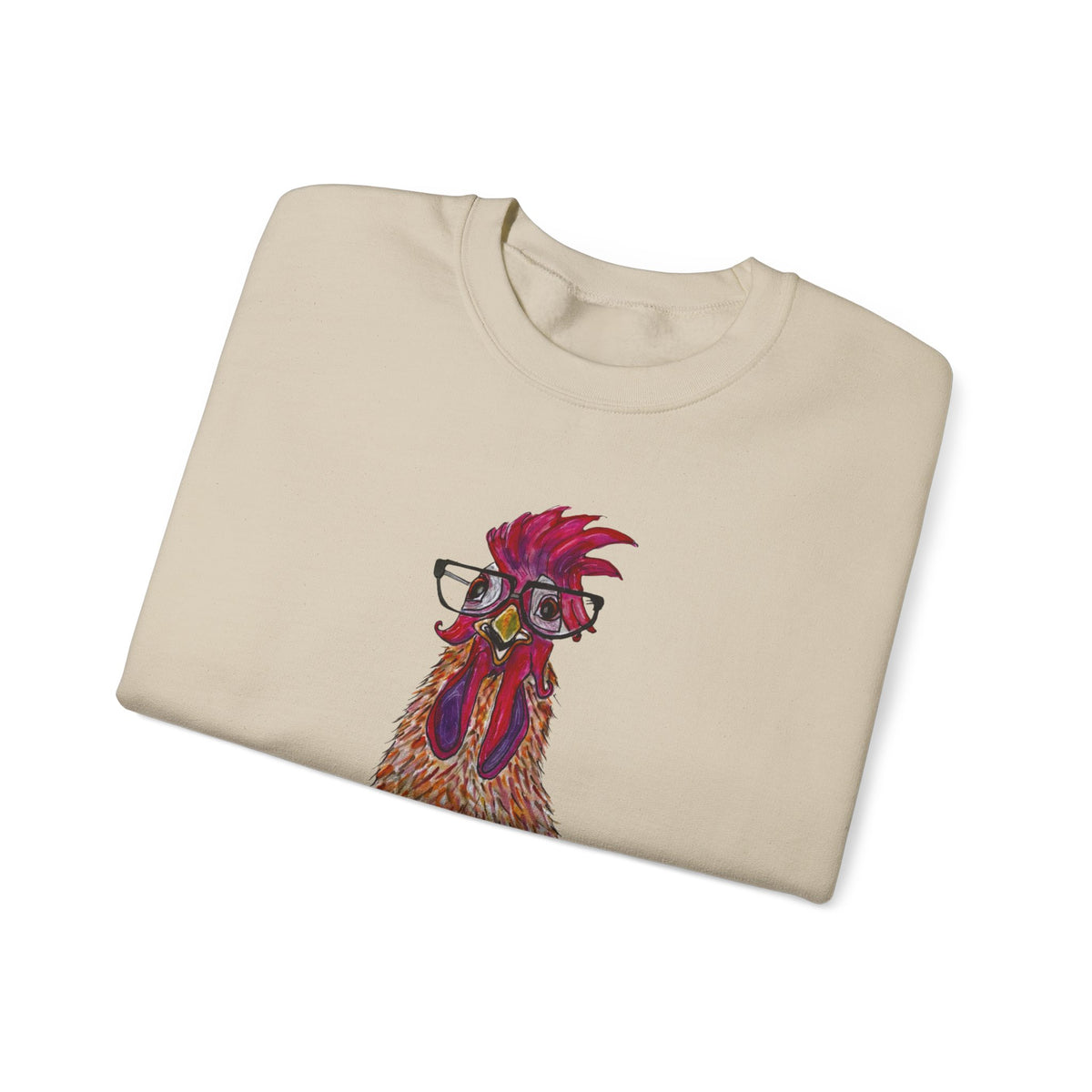 Rooster With Glasses Sweatshirt — "Whatcha looking at?" Funny Graphic Crewneck