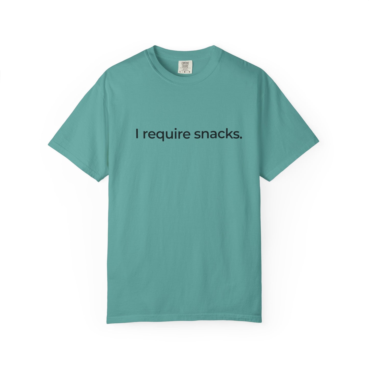 I Require Snacks T‑Shirt — Funny Minimalist Snack Lover Tee