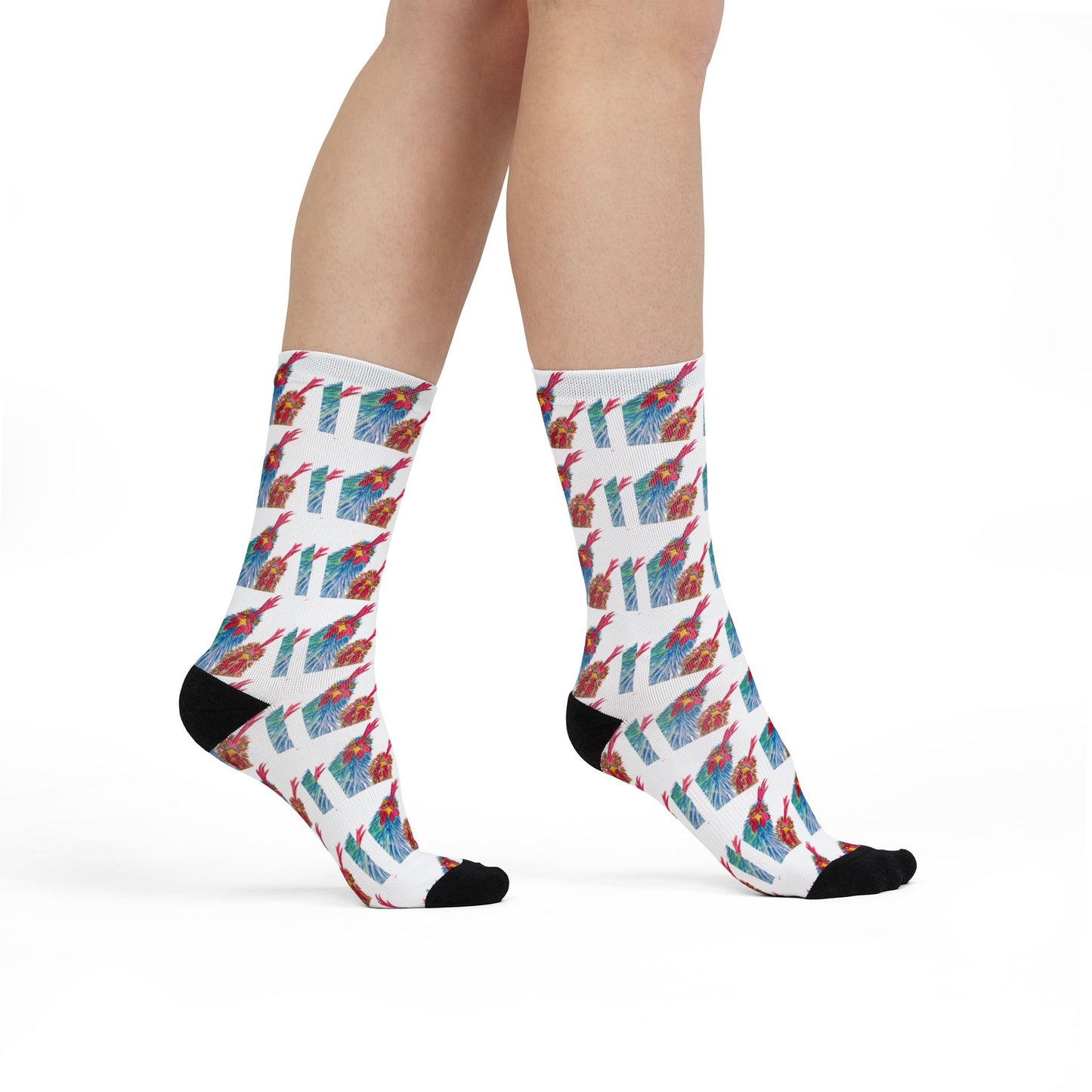 Colorful Chicken Crew Socks