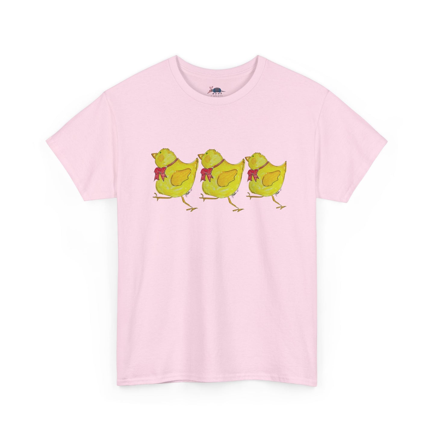 Chirpy Chicks Trio T-Shirt — Cute Yellow Chick Graphic Tee