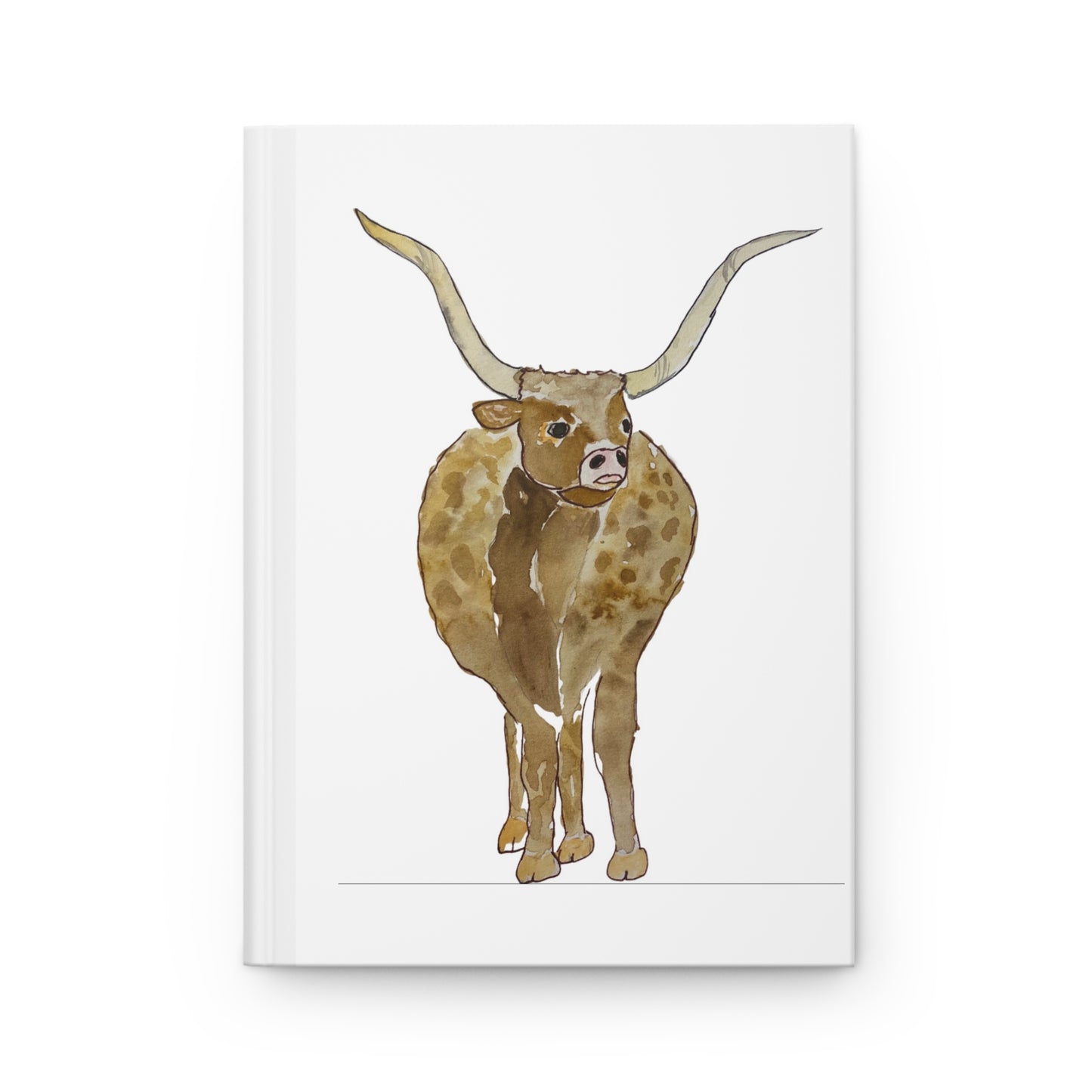 Longhorn Watercolor Hardcover Journal — Rustic Cow Notebook for Farm, Ranch & Animal Lovers