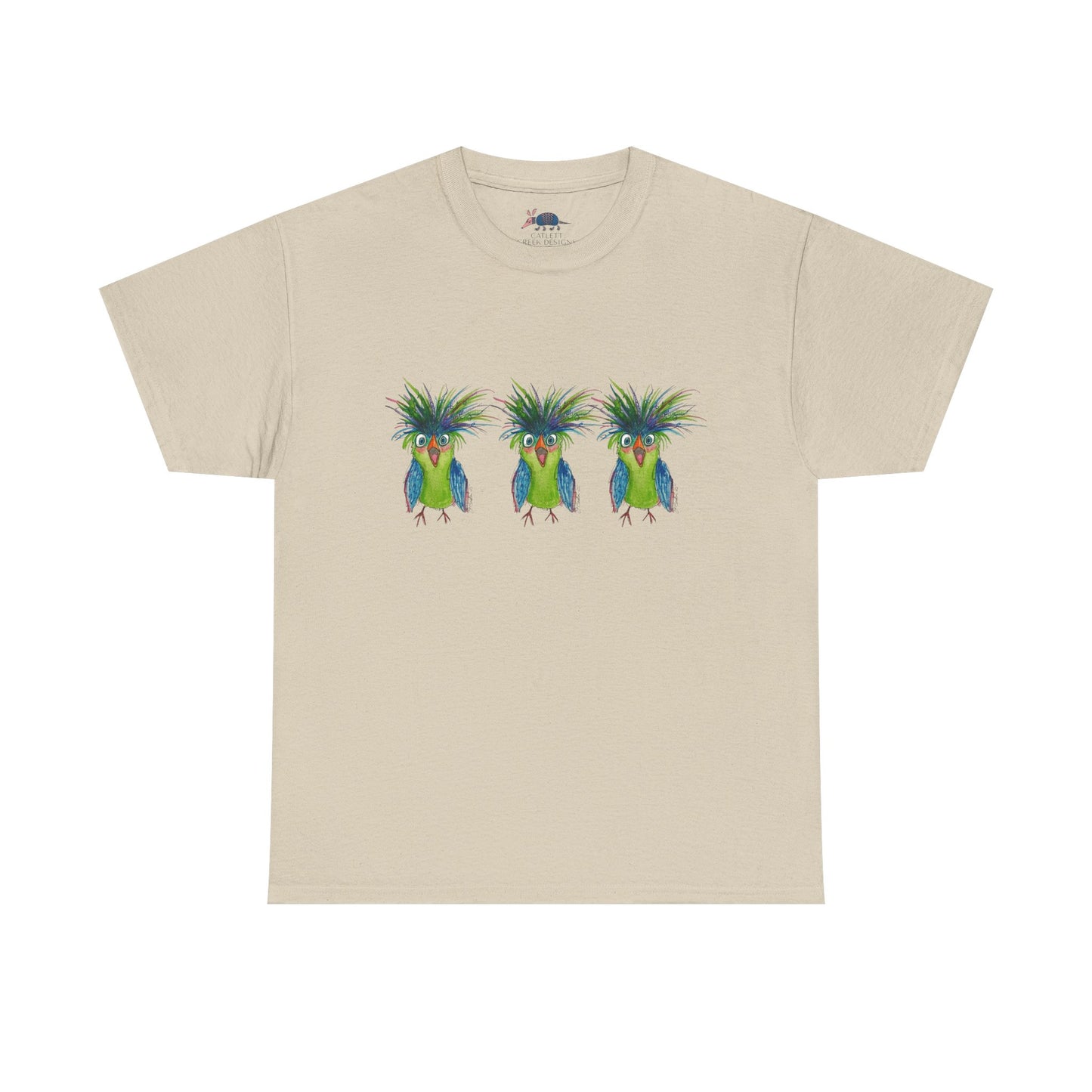T-Shirt — Triple Tropical Parrot Graphic Tee