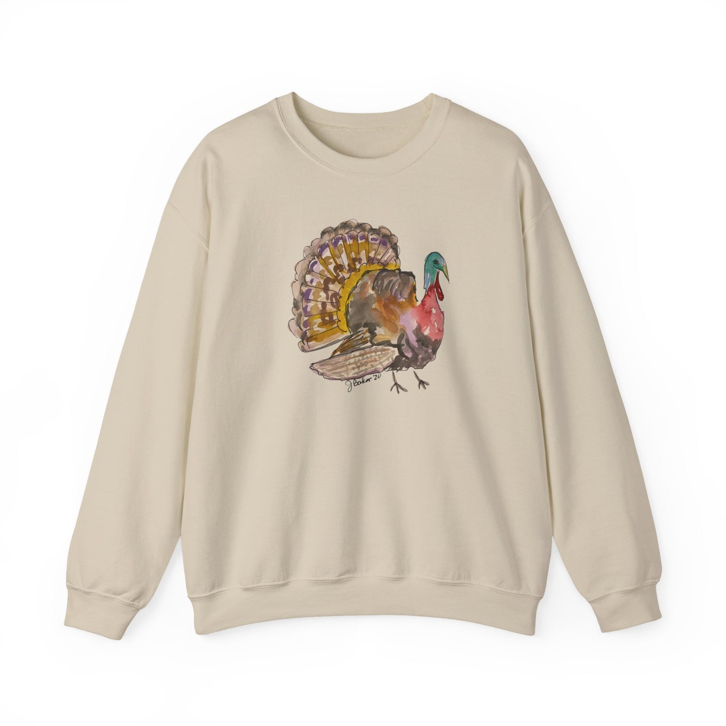 Watercolor Wild Turkey Crewneck Sweatshirt — Thanksgiving Nature Tee