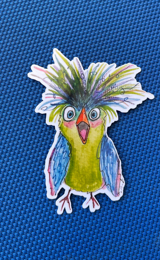 Surprized bird sticker FREE SHIPPING