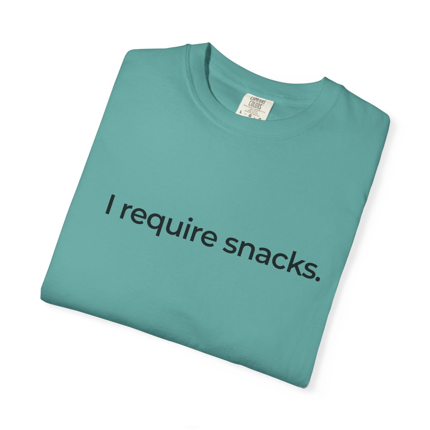 I Require Snacks T‑Shirt — Funny Minimalist Snack Lover Tee