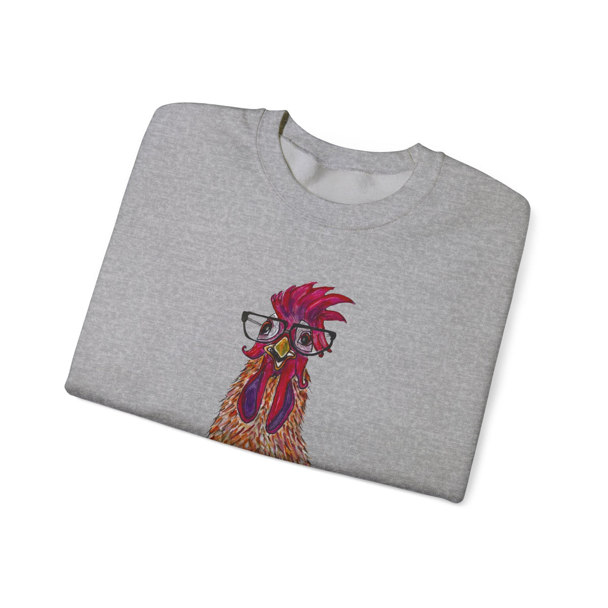 Rooster With Glasses Sweatshirt — "Whatcha looking at?" Funny Graphic Crewneck