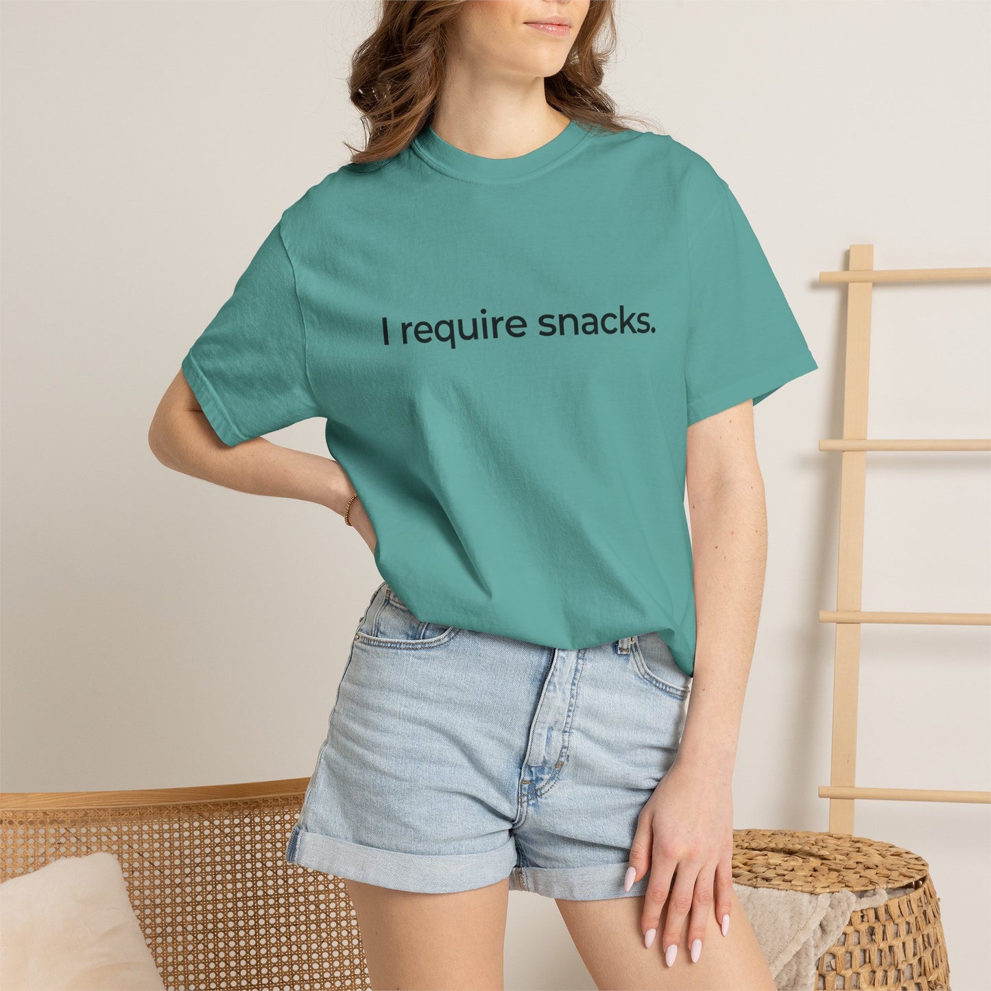 I Require Snacks T‑Shirt — Funny Minimalist Snack Lover Tee