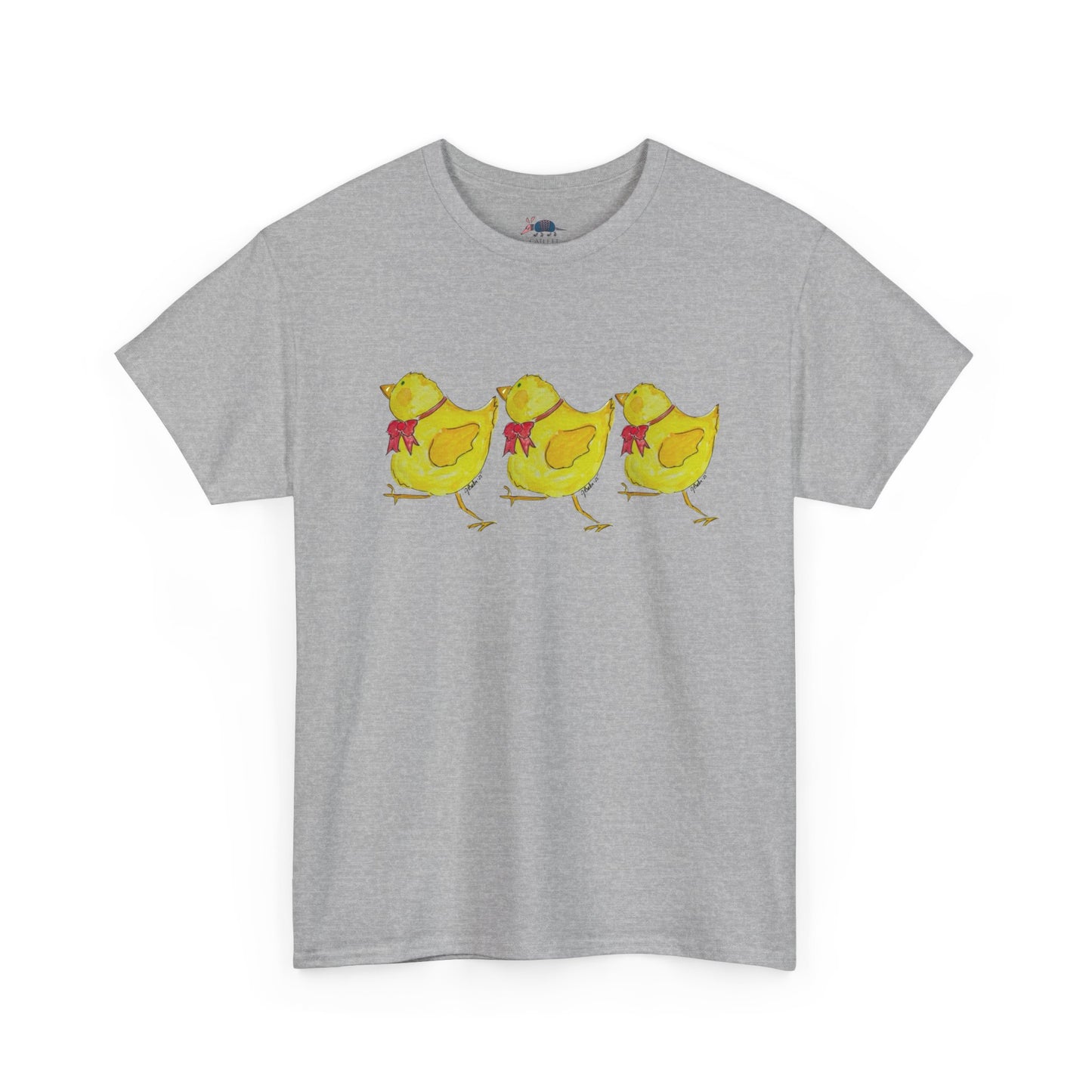 Chirpy Chicks Trio T-Shirt — Cute Yellow Chick Graphic Tee