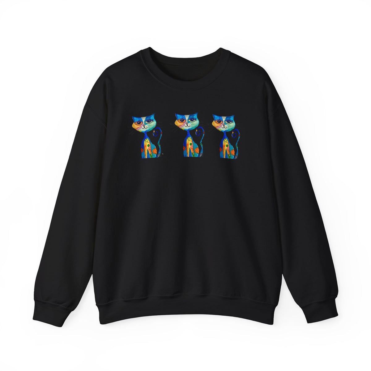Colorful Cat Trio Crewneck Sweatshirt