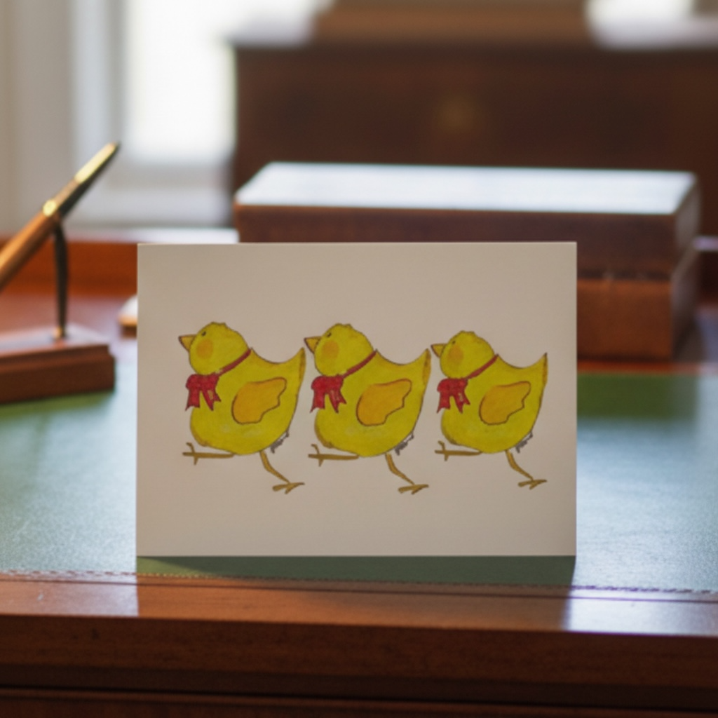Trio of chicks blank notecard