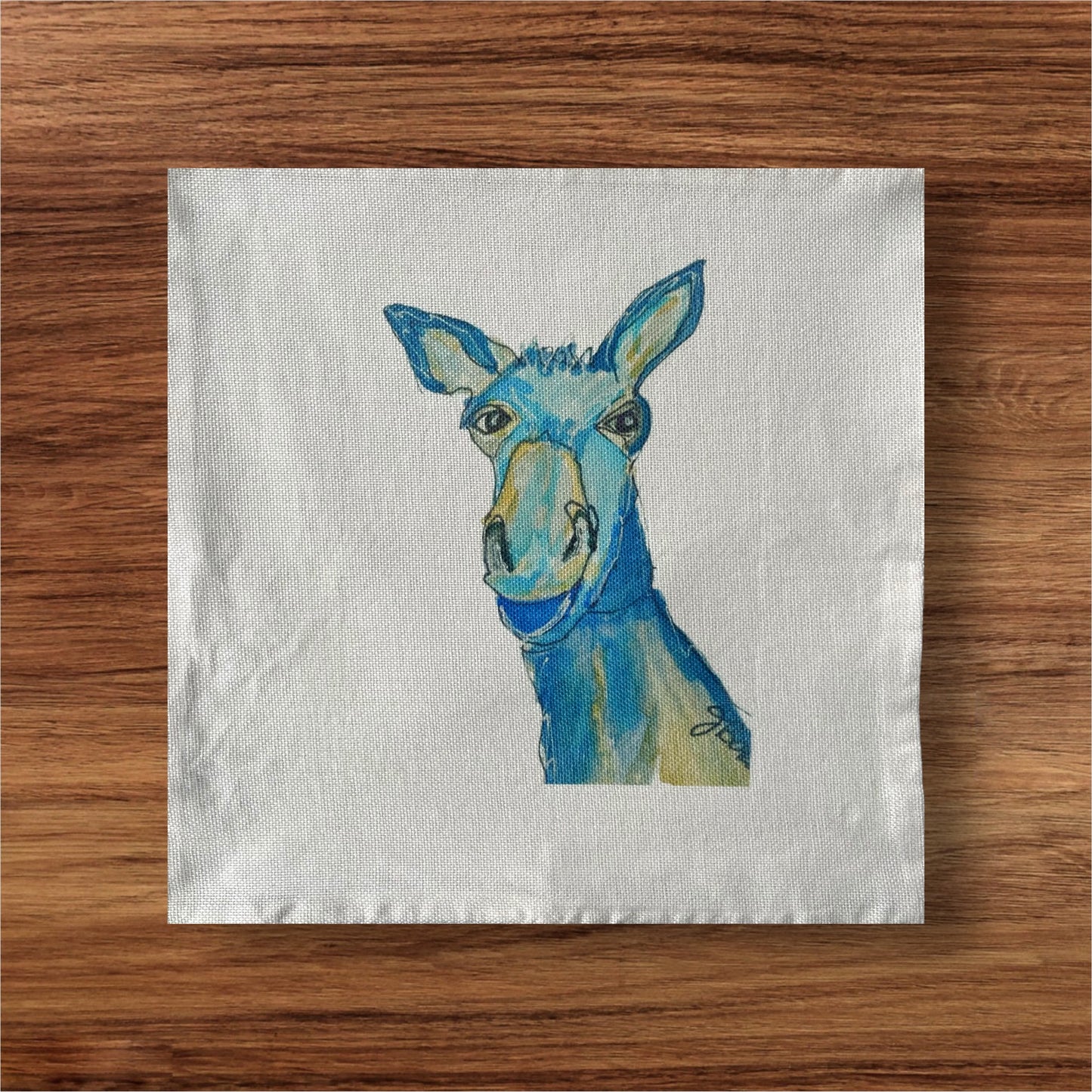 Blue Donkey Pillow cover