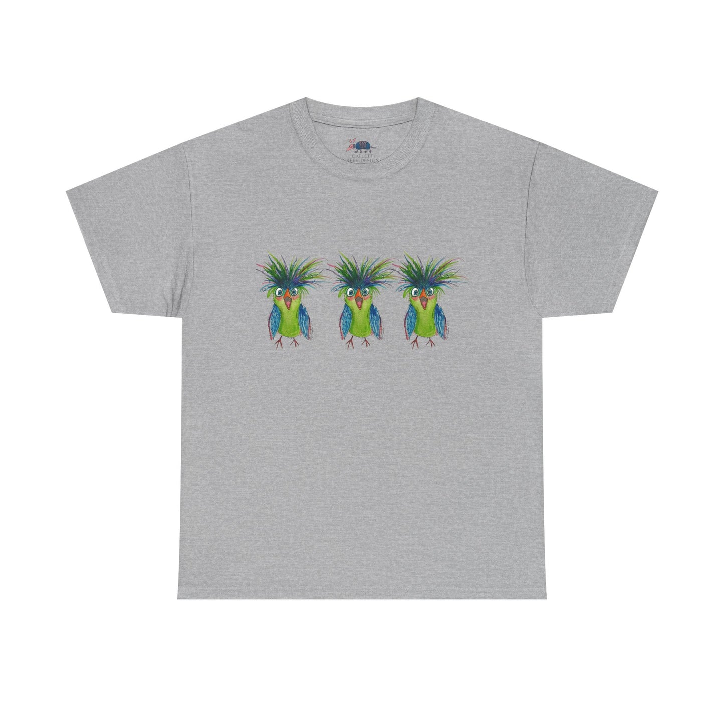 T-Shirt — Triple Tropical Parrot Graphic Tee