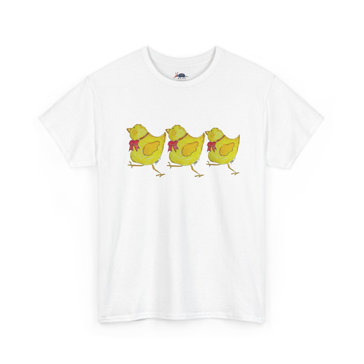 Chirpy Chicks Trio T-Shirt — Cute Yellow Chick Graphic Tee