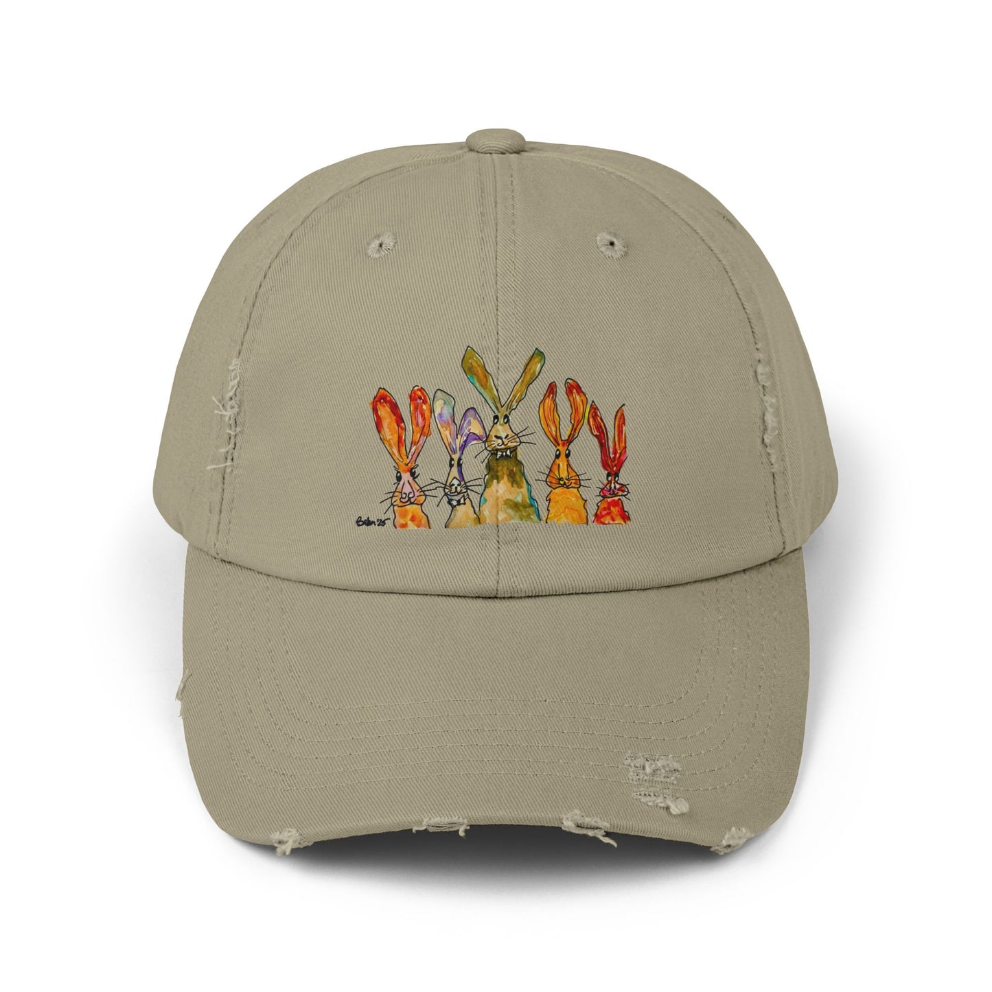 Bunny Row Distressed Baseball Cap