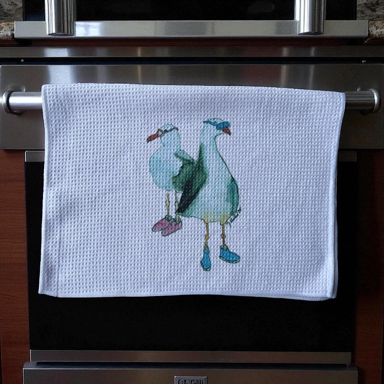 Seagulls in shoes decorative towel