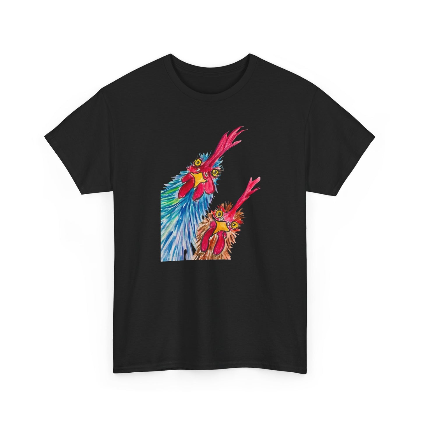 Colorful Chickens Tee — Vibrant Tropical Chicken Graphic T-Shirt