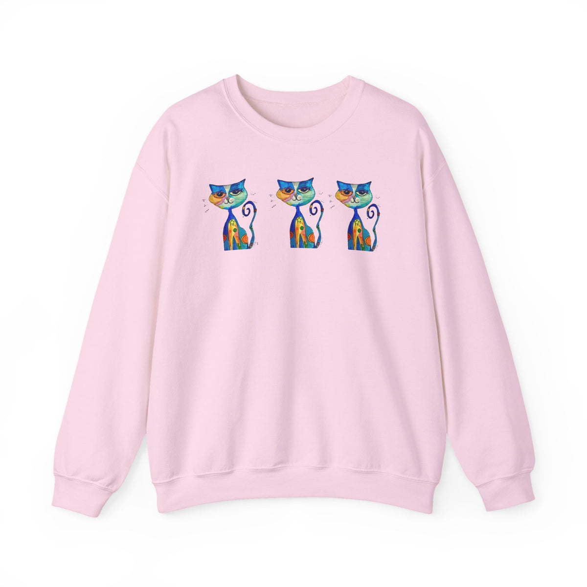 Colorful Cat Trio Crewneck Sweatshirt