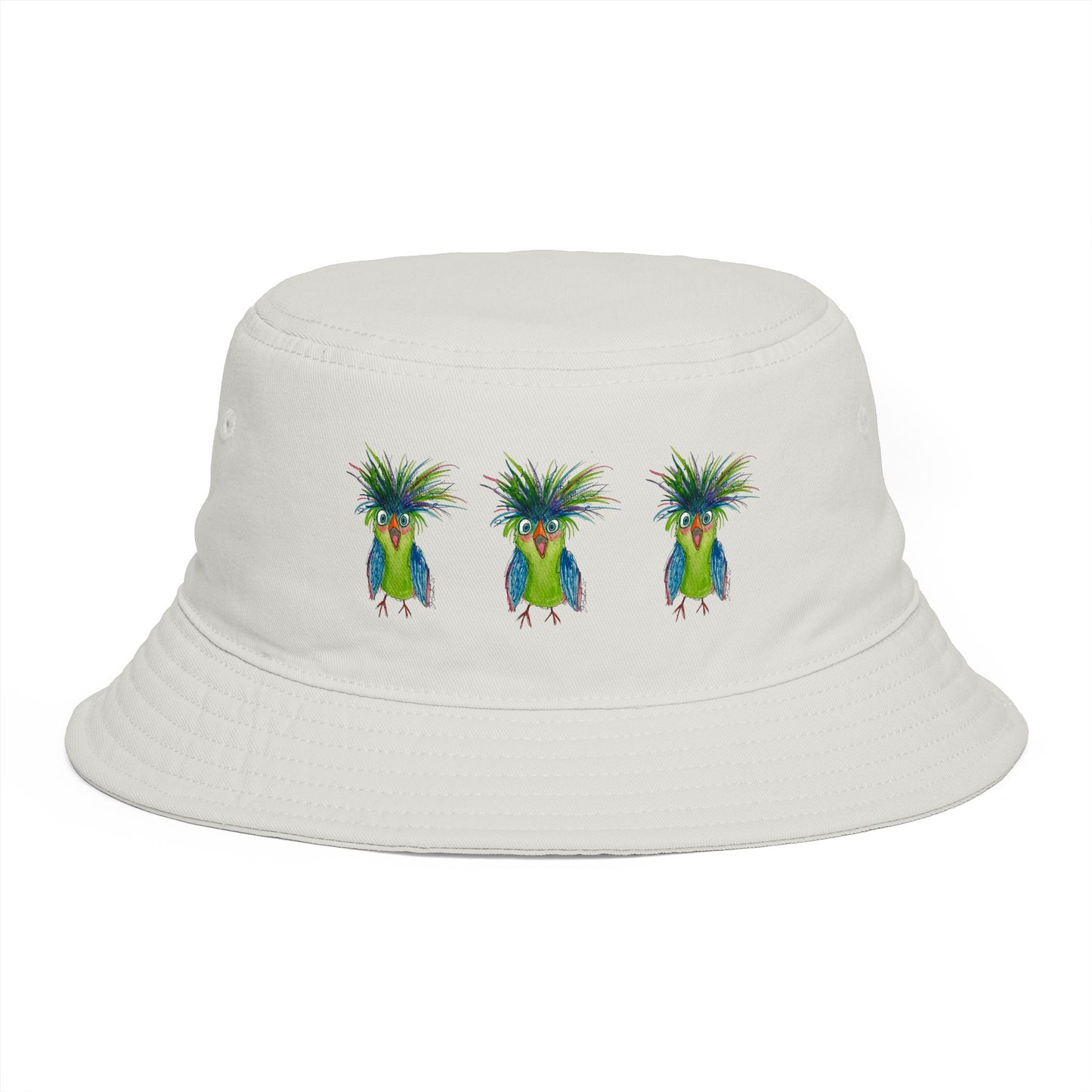 Tropical Parrot Bucket Hat — Cute Watercolor Trio Design