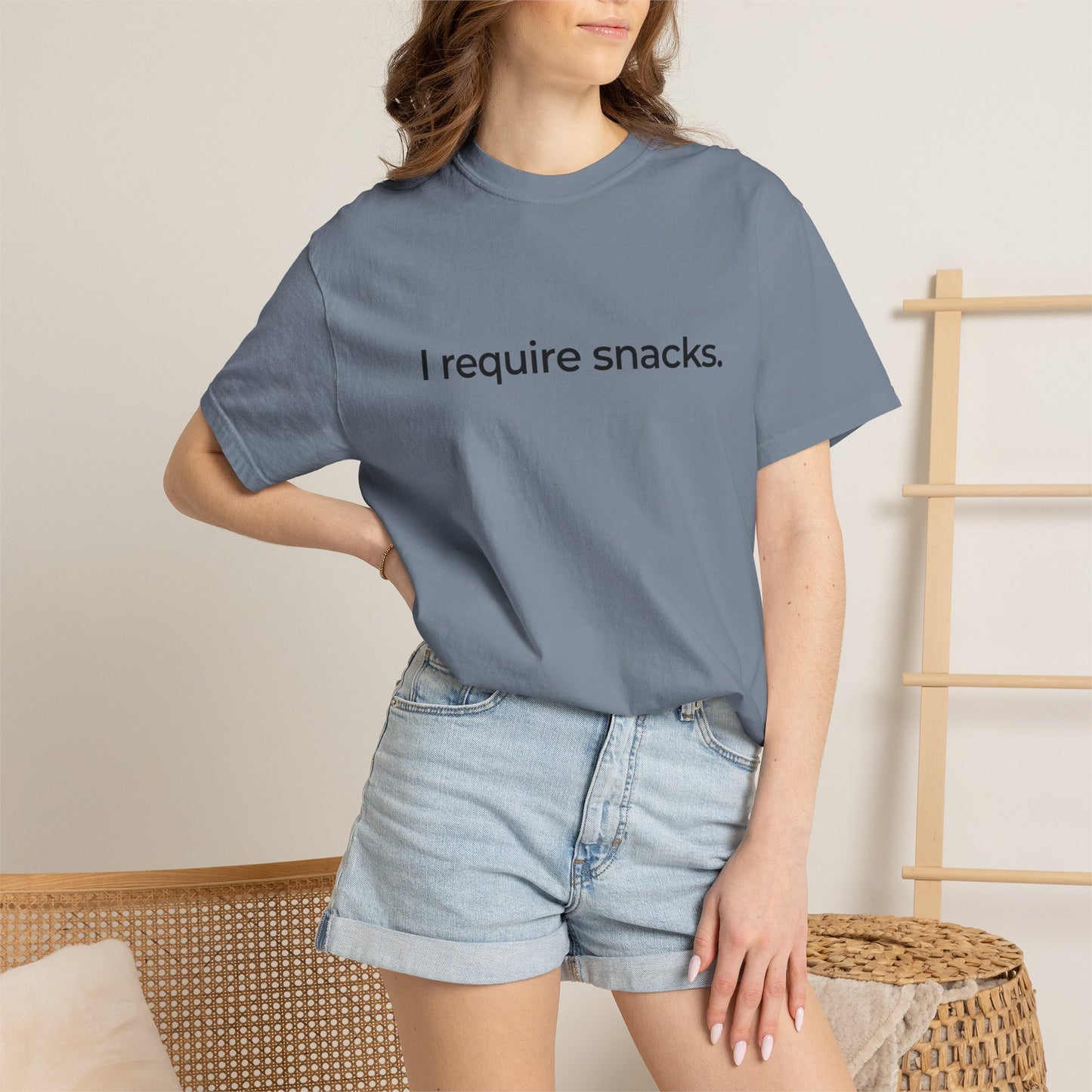 I Require Snacks T‑Shirt — Funny Minimalist Snack Lover Tee