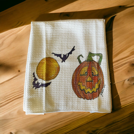Halloween pumpkin kitchen towel
