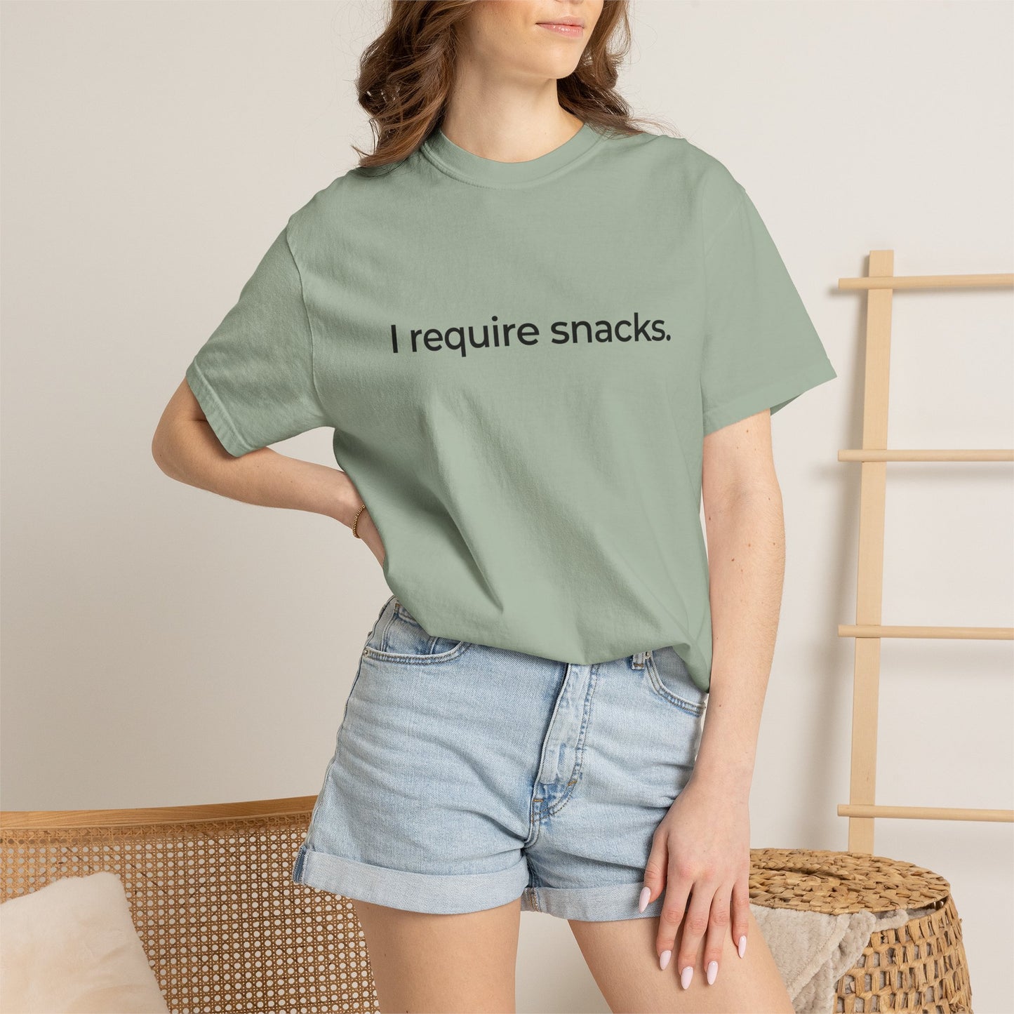 I Require Snacks T‑Shirt — Funny Minimalist Snack Lover Tee