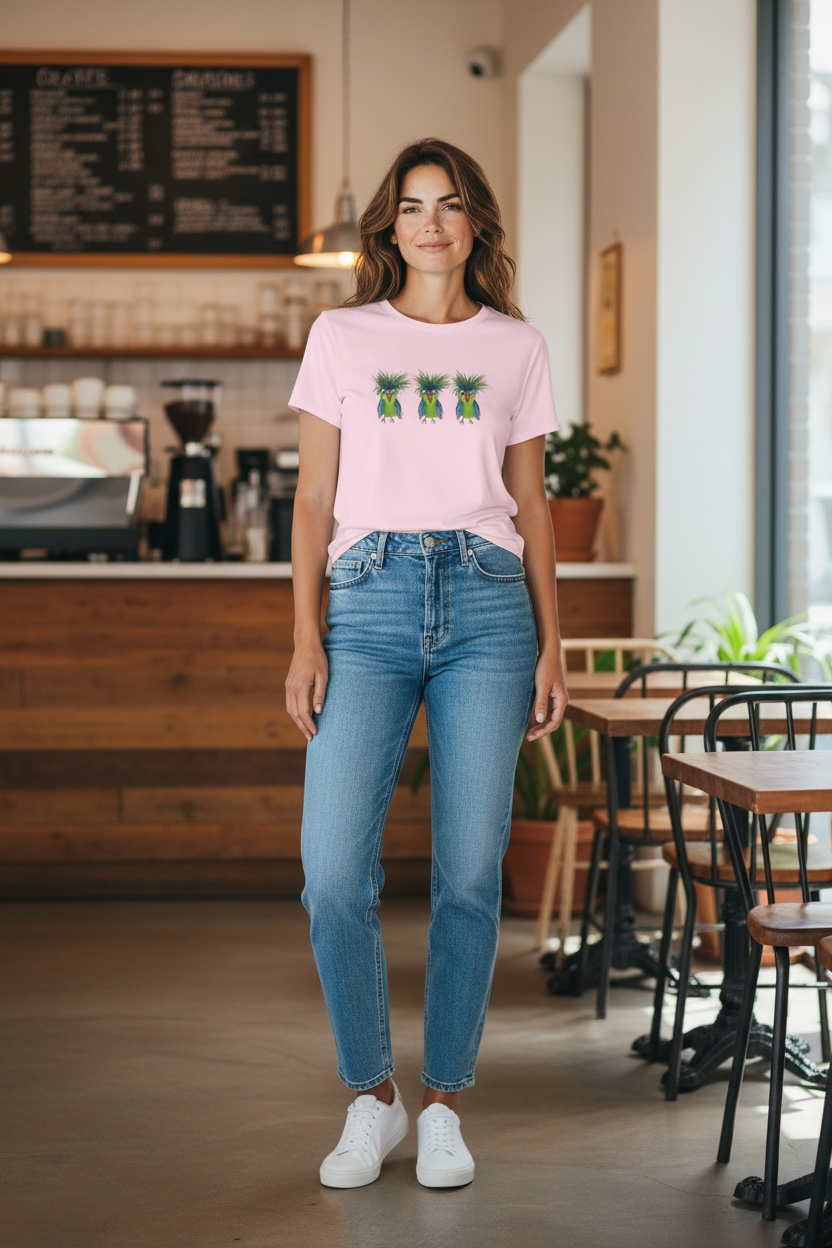 T-Shirt — Triple Tropical Parrot Graphic Tee