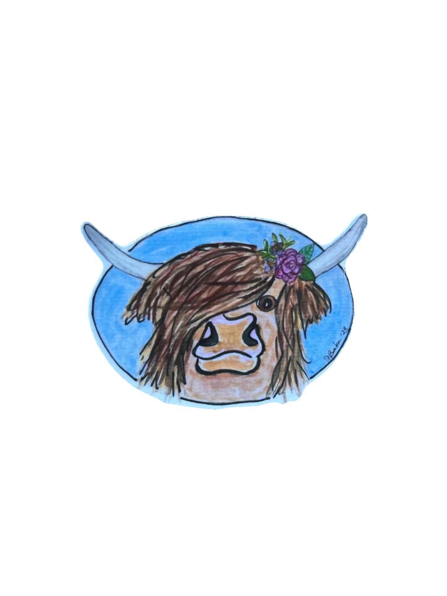 Highland Coo sticker FREE SHIPPING
